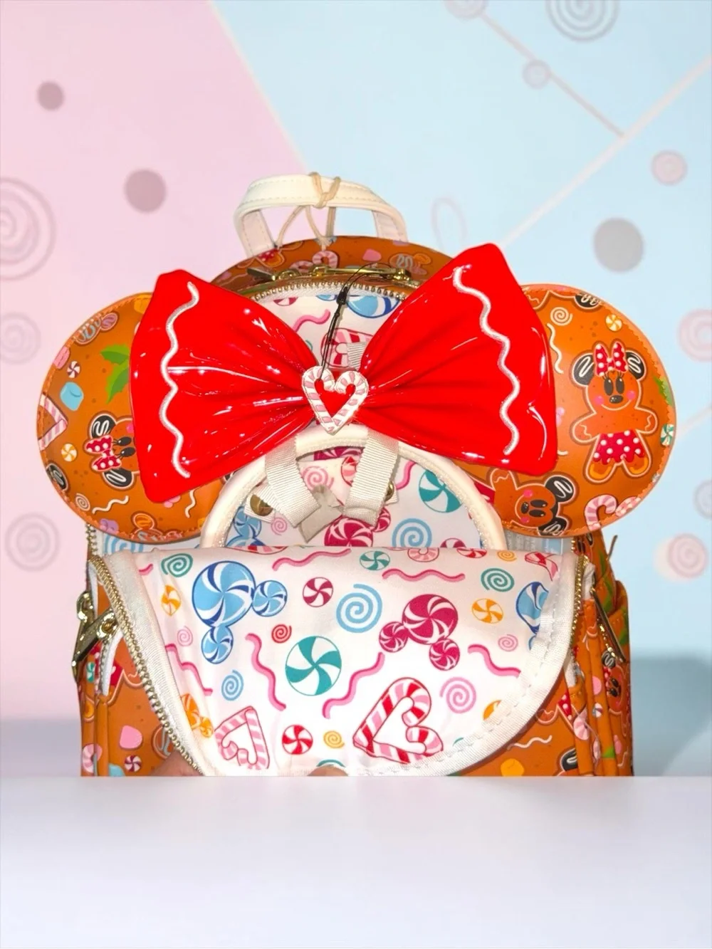Loungefly Disney Christmas Gingerbread Backpack with matching Ears Headband
